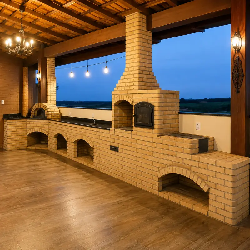 Forno e fogão iglu compacto em tijolos